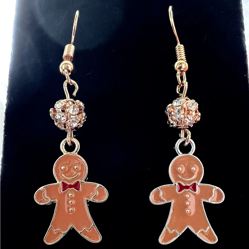 Handmade Gingerbread Man Earrings - Picture 8 of 9